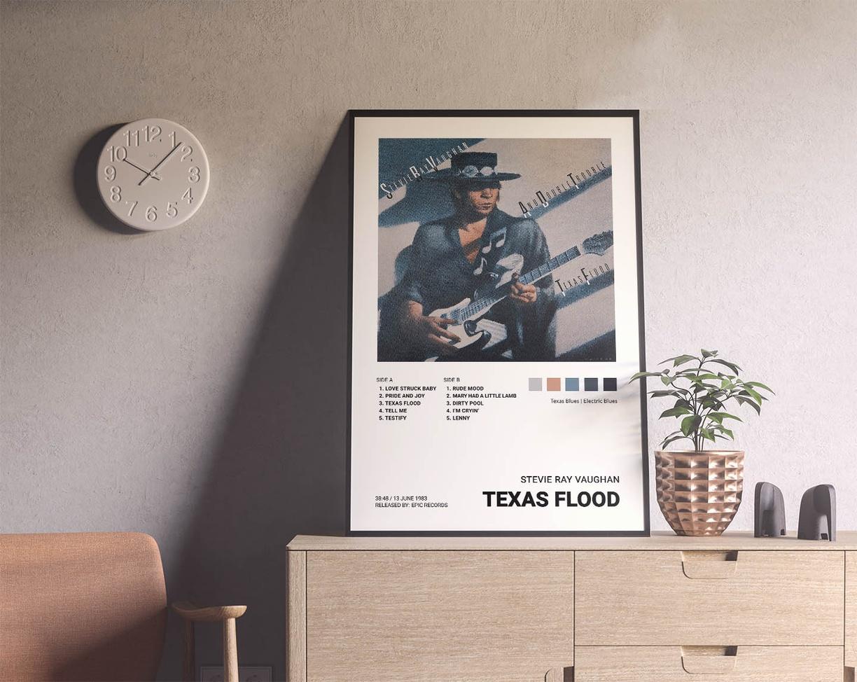 Stevie Ray Vaughn - Texas Flood Music Album Cover Poster